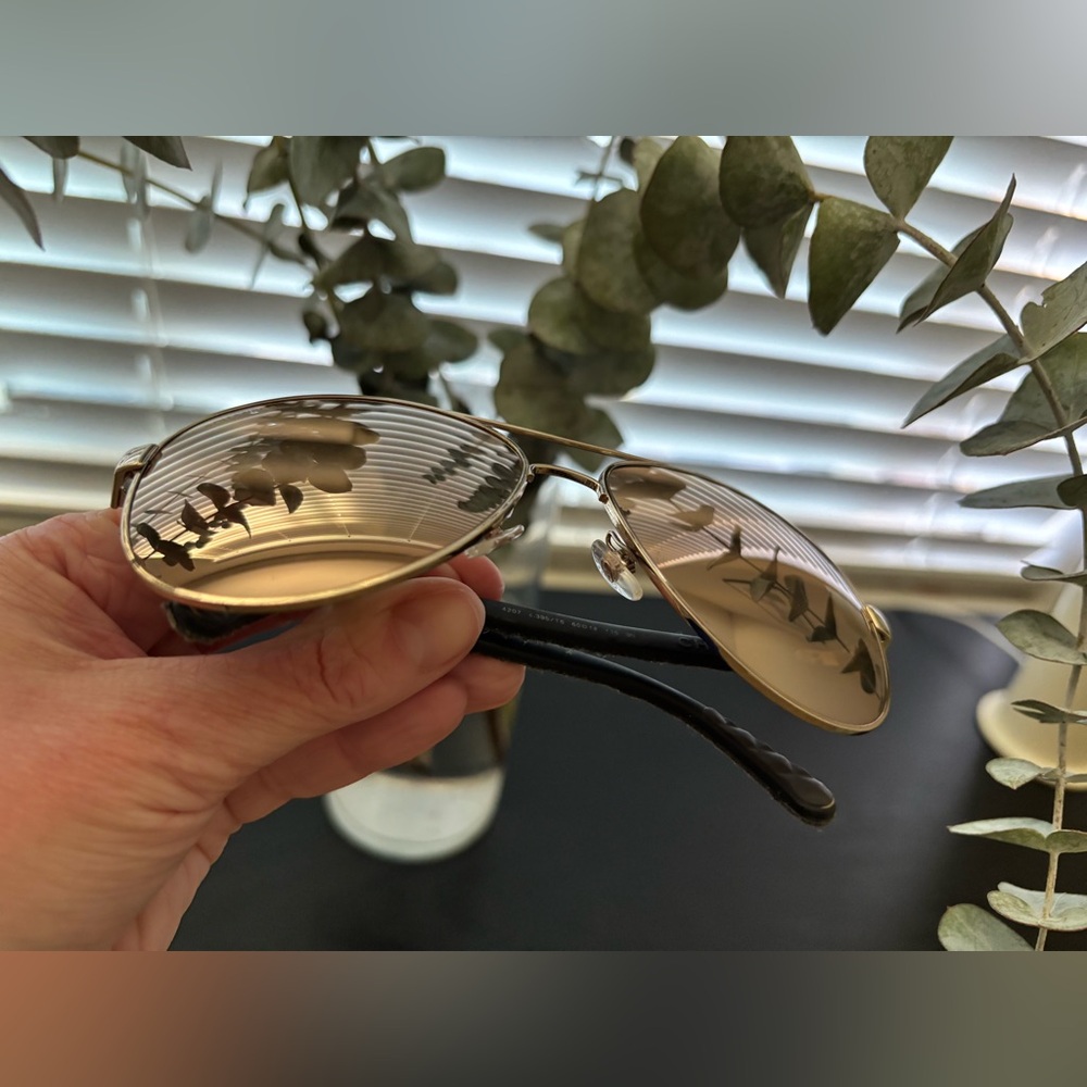 Chanel Interlocking Cc Logo Aviator Sunglasses (W… - image 6